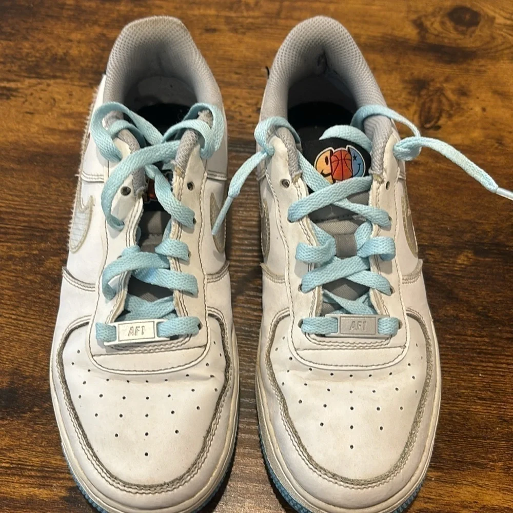 Nike Air Force 1 LV8 GS Happy Hoops Blue White size 5.5 youth boys sneakers